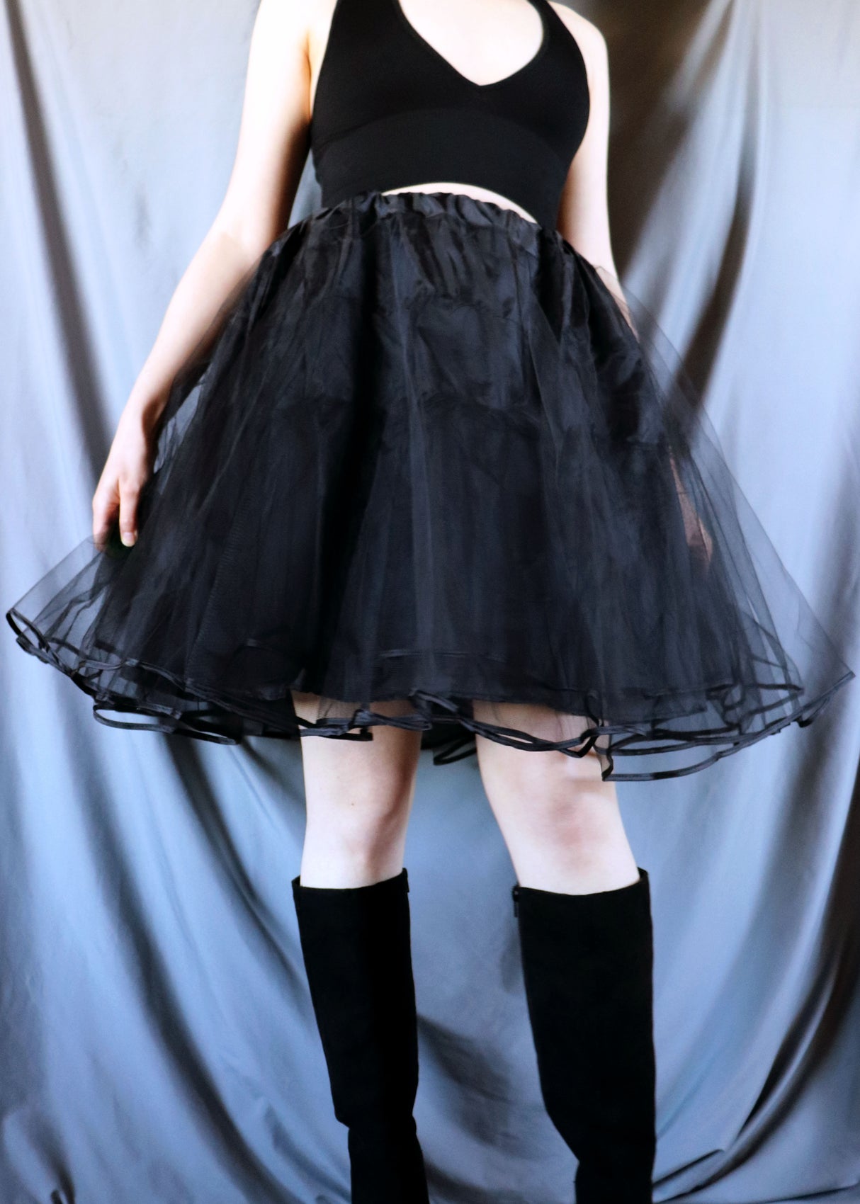 Petticoat for Skirts - Knee Length - Black