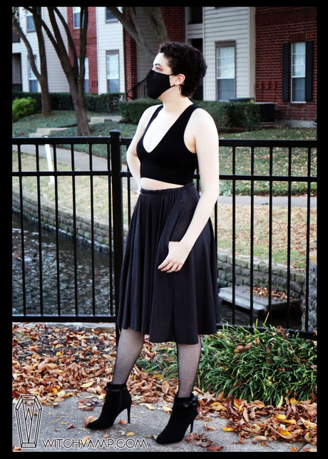 Black Midi Skirt With Pockets