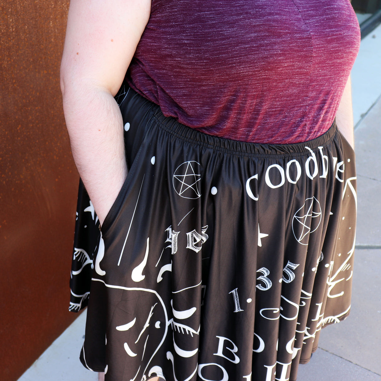 Ouija Board Skater Skirt With Pockets