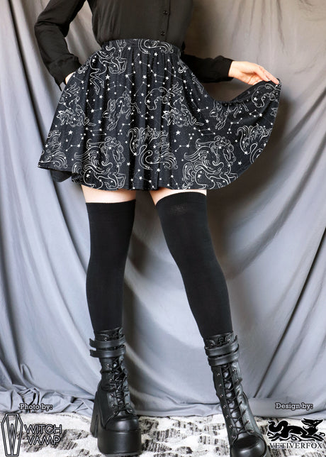 [Vetiverfox] Constellation Skater Skirt with Pockets