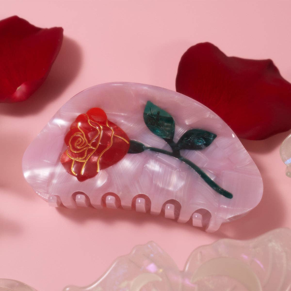 [Winona Irene] Red Rose Hair Claw Clip