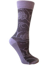 [RocknSocks] Melissa Lavender Floral Lace Crew Socks