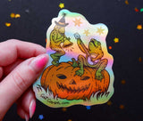 Halloween Frogs Holographic Sticker