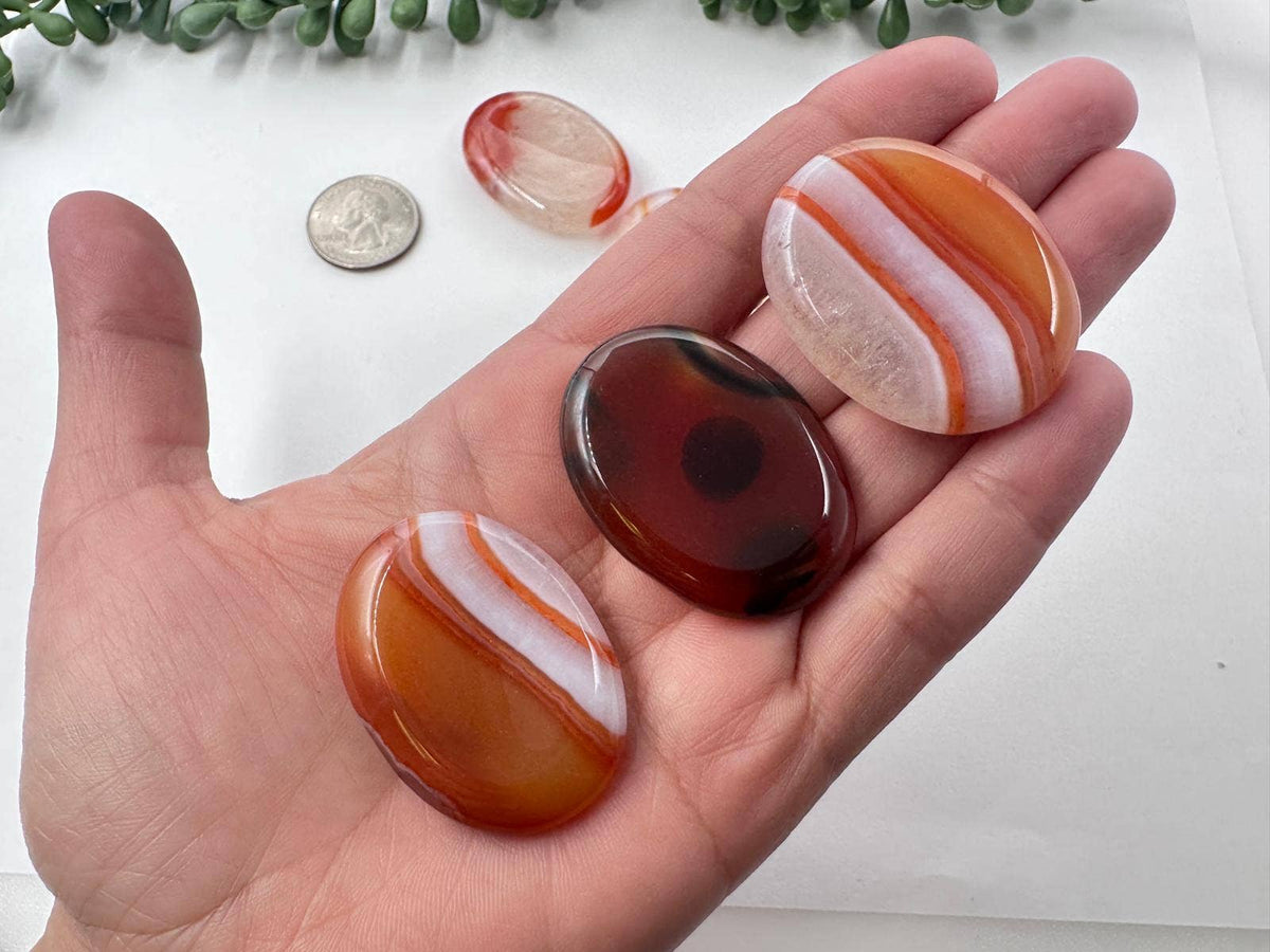 Banded Carnelian Worry Stone