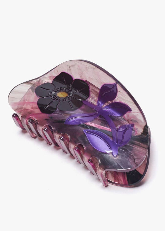 Dark Purple Hellebore Hair Claw