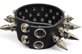 3 Row Spike Leather Cuff Bracelet