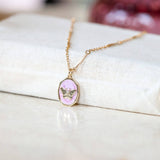 Le Papillon Lilac Enamel Charm Necklace