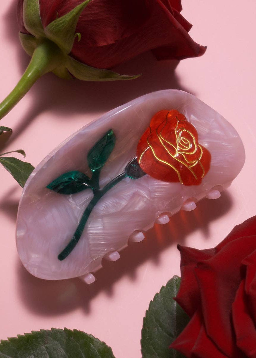 [Winona Irene] Red Rose Hair Claw Clip