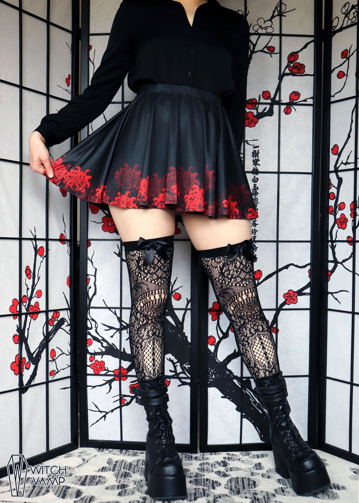 Spider Lily Mini Skirt With Pockets