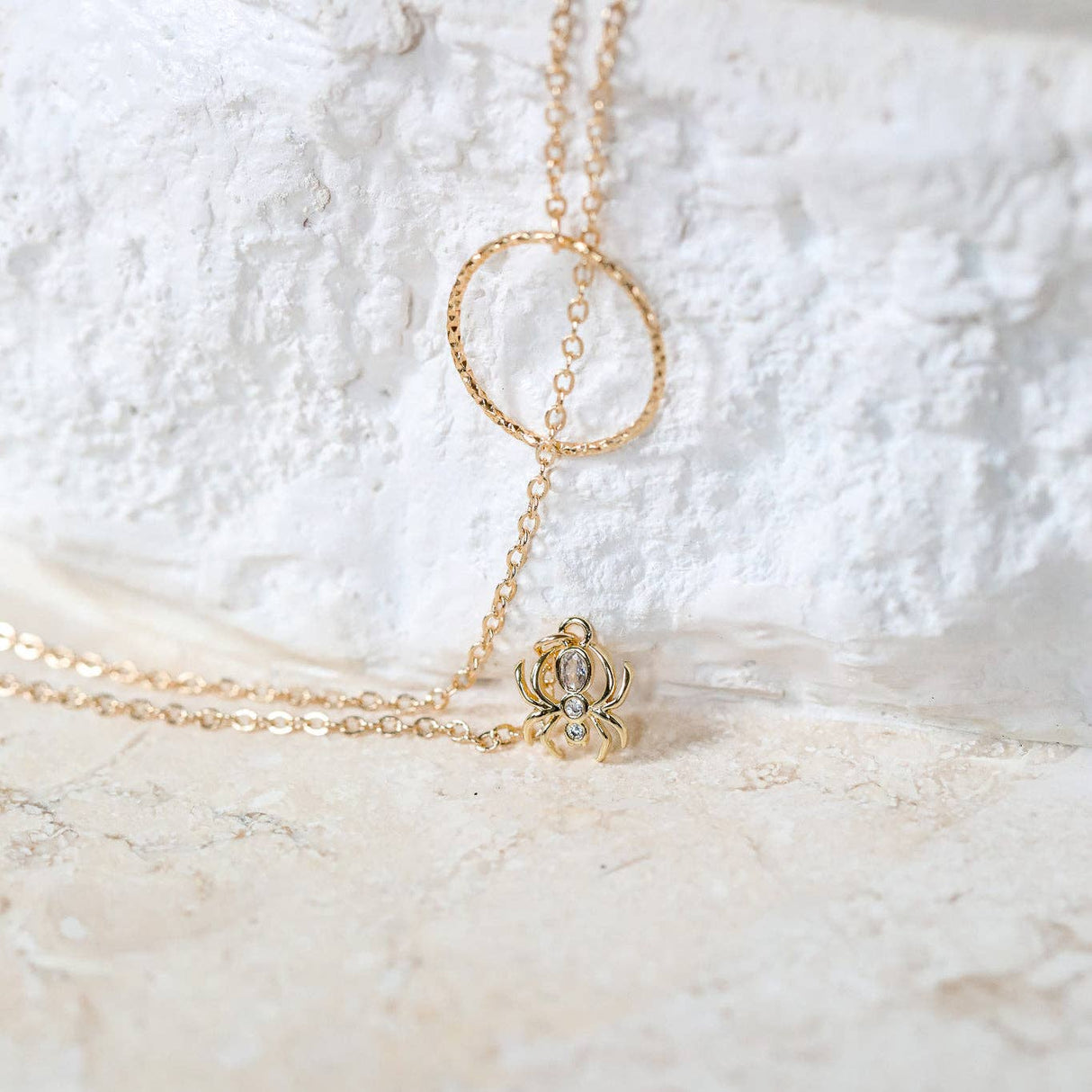 Gossamer Guardian Spider Lariat Necklace