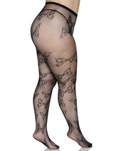 Black Butterfly Fishnet Tights (One Size Plus)