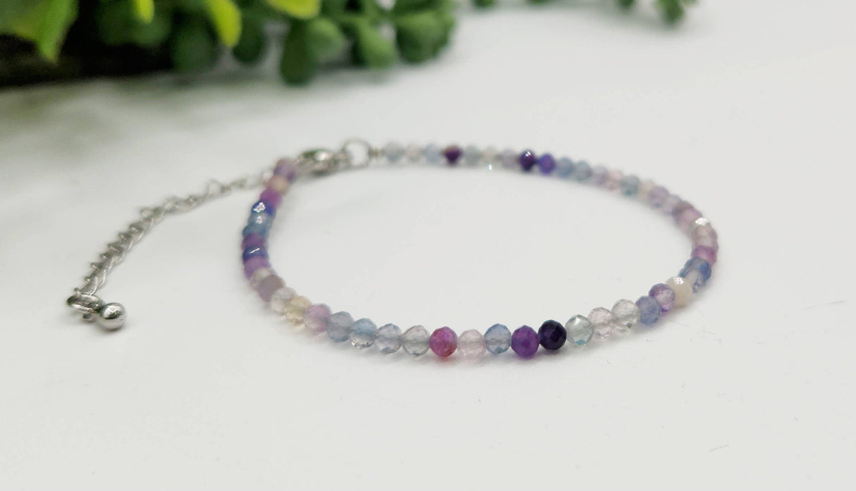 Faceted Rainbow Fluorite Bracelet