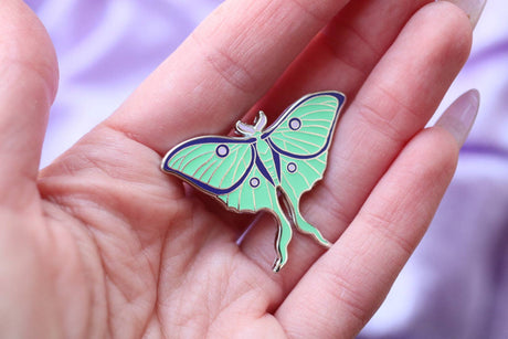 Luna Moth Glow-in-the-Dark Enamel Pin