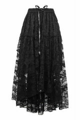 Black High-Low Lace Skirt