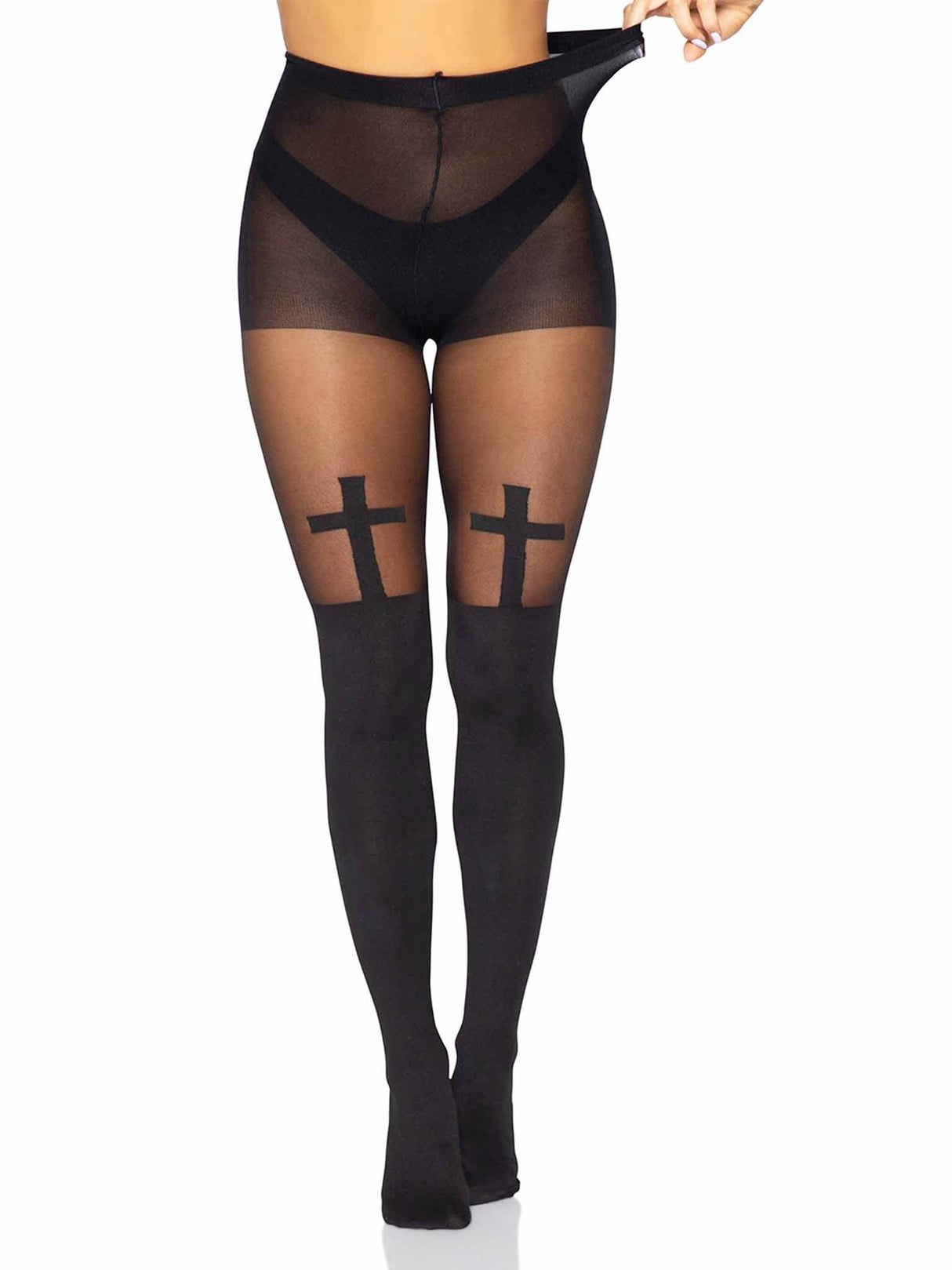 Black Cross Tights (One Size)