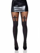 Black Cross Tights (One Size)