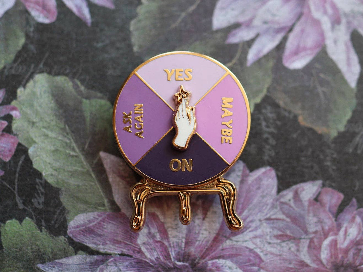 Crystal Ball Divination Spinner Enamel Pin