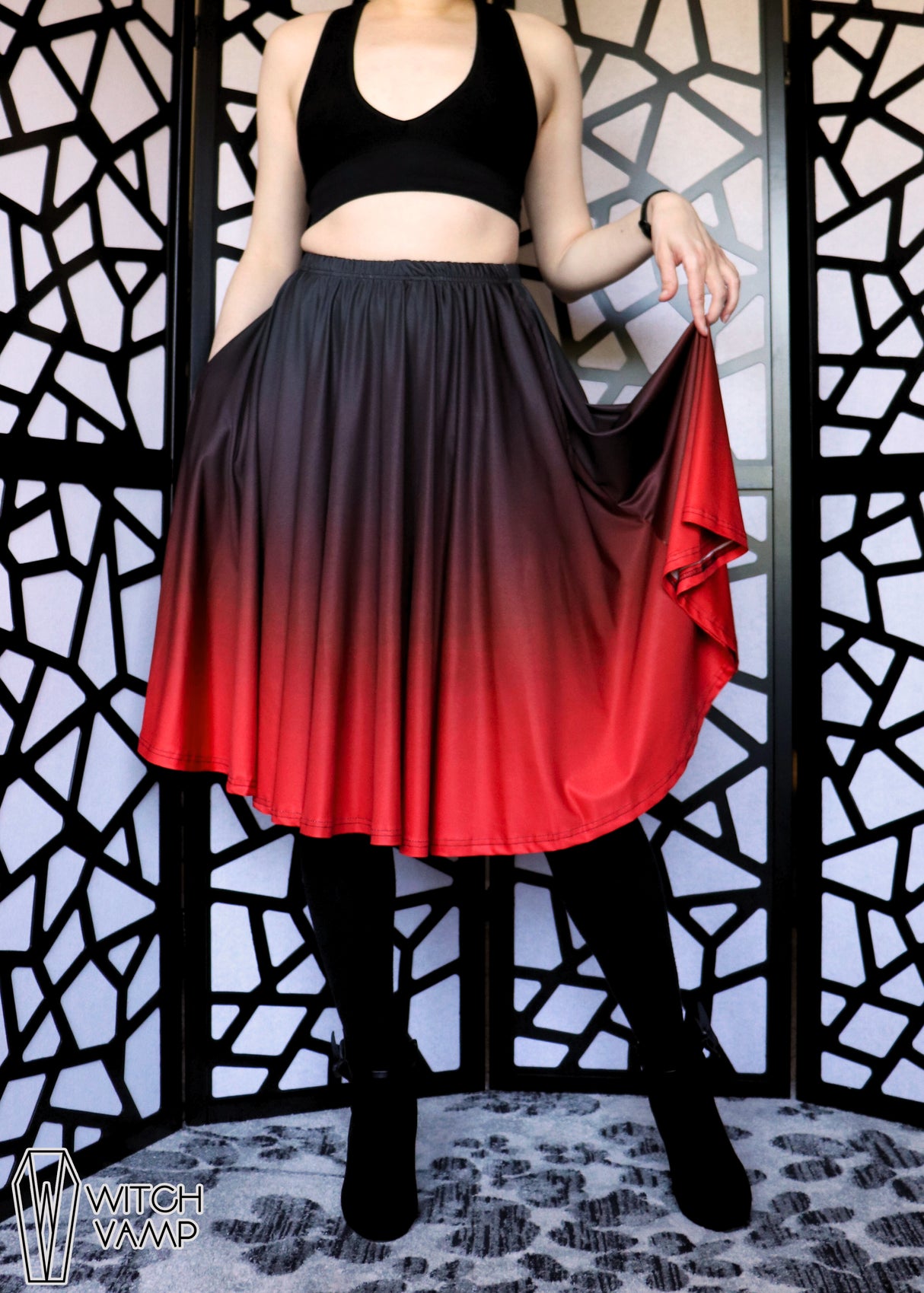 Vampyre Midi Skirt With Pockets