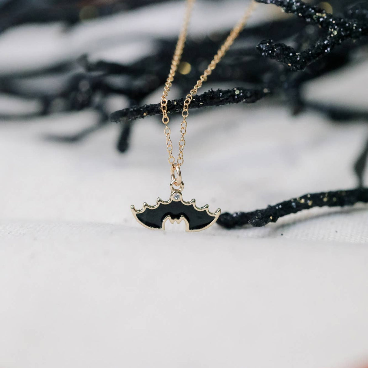 Dainty Bat Charm Necklace