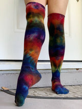 Rainbow Galaxy Hand Tie Dyed Over The Knee Socks