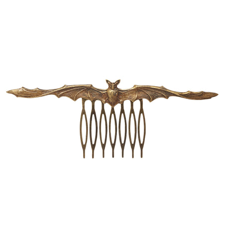 Antique Gold Bat Hair Comb