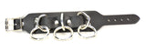3 Loop & Ring Leather Cuff Bracelet