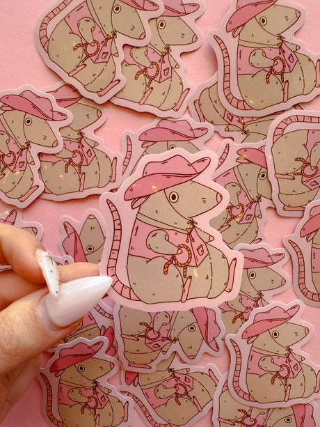 Cowboy Rat Vinyl Sticker