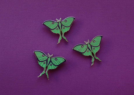 Luna Moth Glow-in-the-Dark Enamel Pin