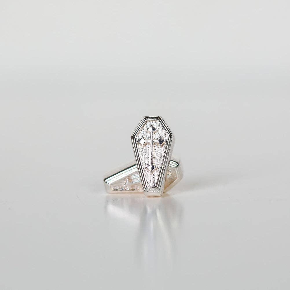 Coffin Stud Earrings - Gold / Silver