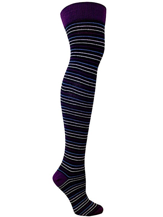 [RocknSocks] Bernadette Plum Over The Knee Socks