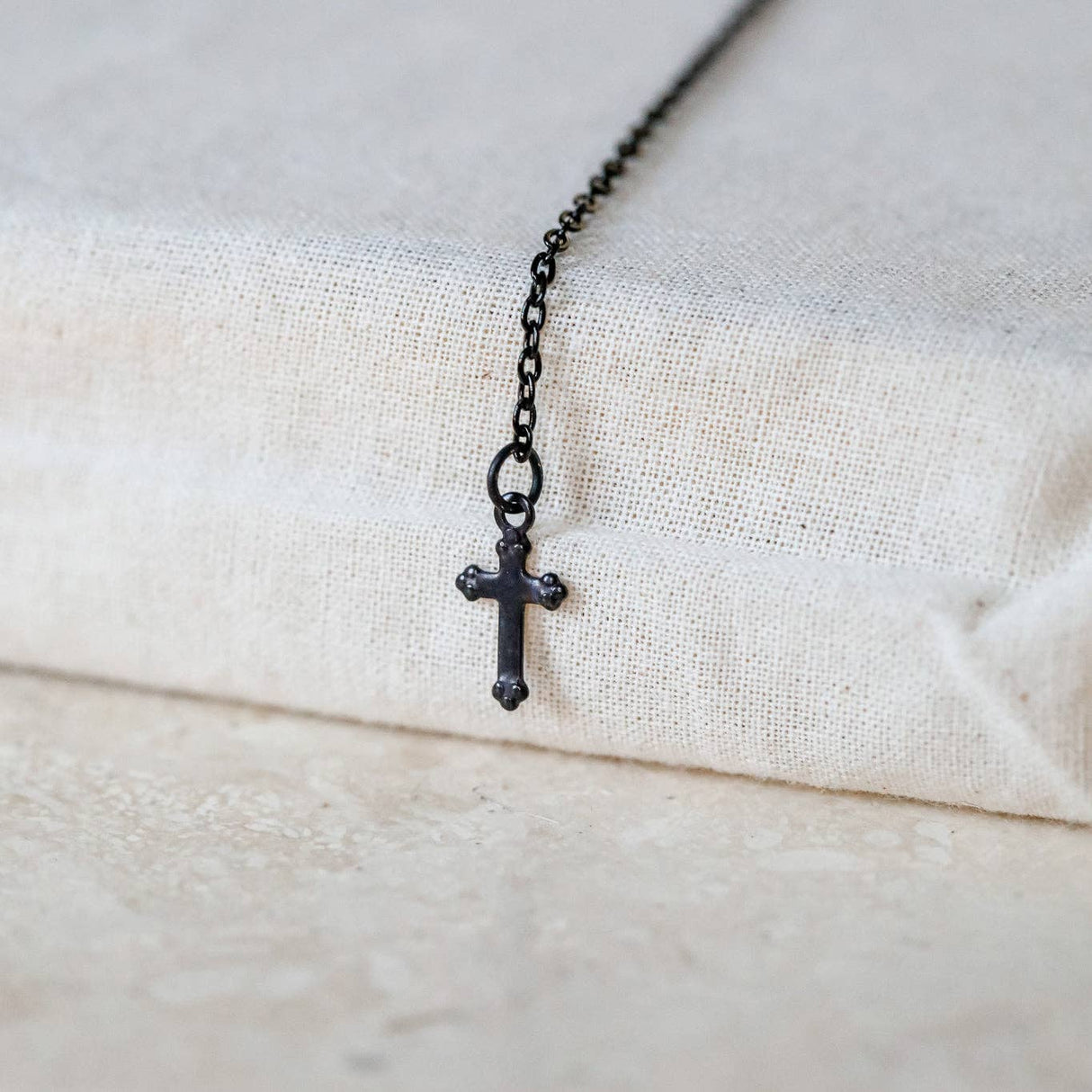La Croix Noire "The Black Cross" Lariat Necklace