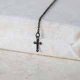 La Croix Noire "The Black Cross" Lariat Necklace