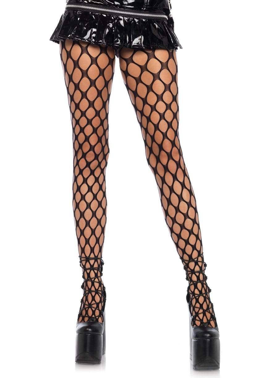[Leg Avenue] Black "Ivy" Pothole Net Tights (One Size)