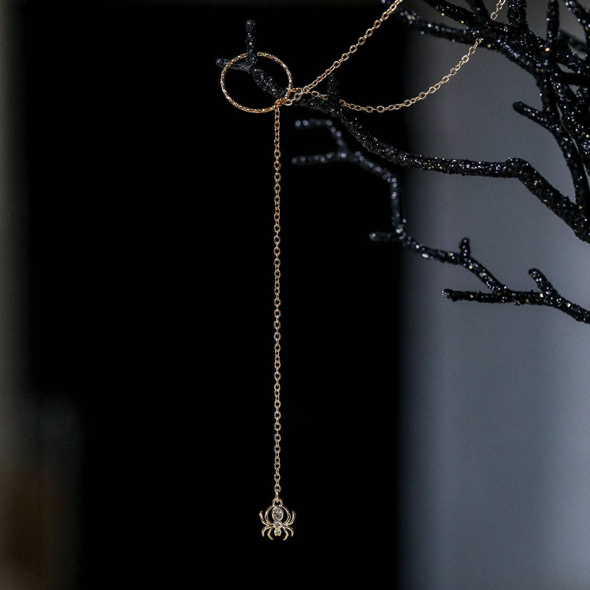 Gossamer Guardian Spider Lariat Necklace
