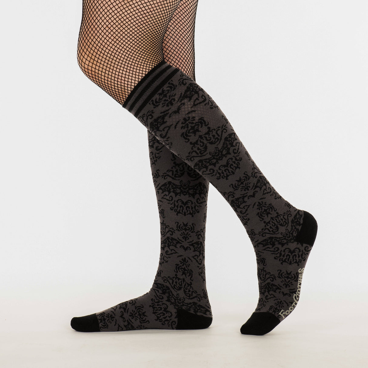 [FootClothes] Bat Damask Knee High Socks