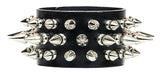 3 Row Spike Leather Cuff Bracelet