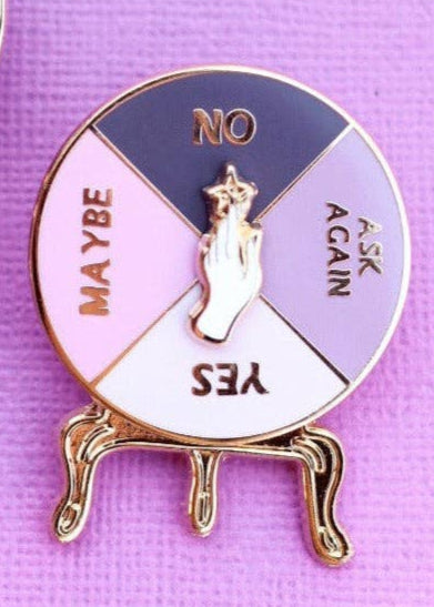 Crystal Ball Divination Spinner Enamel Pin