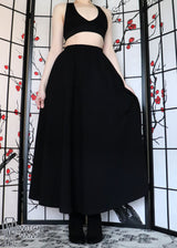 Cotton Black Maxi Skirt With Pockets