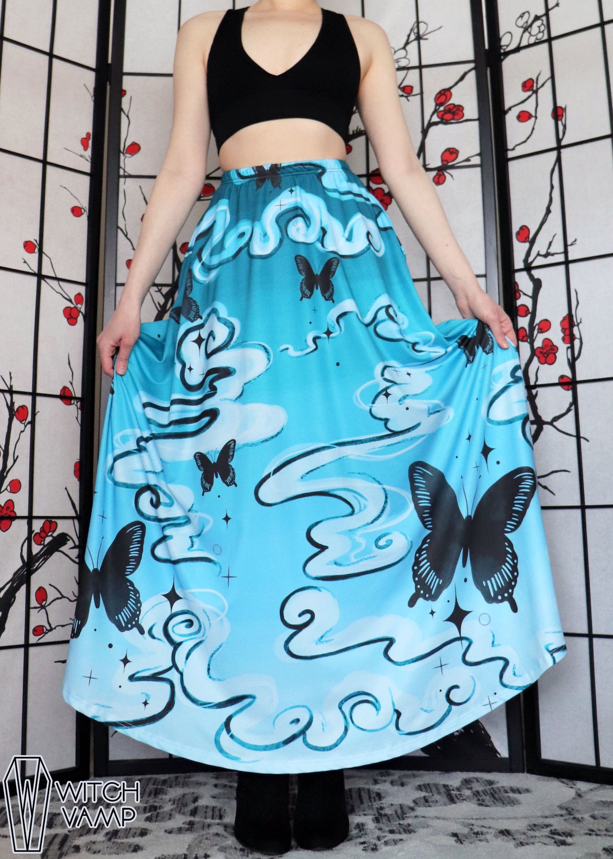 Diffraction Maxi Skirt With Pockets