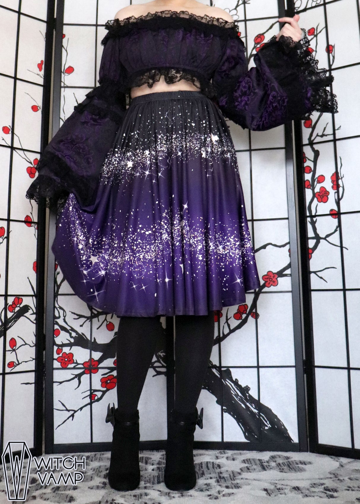 Star Dust Midi Skirt With Pockets