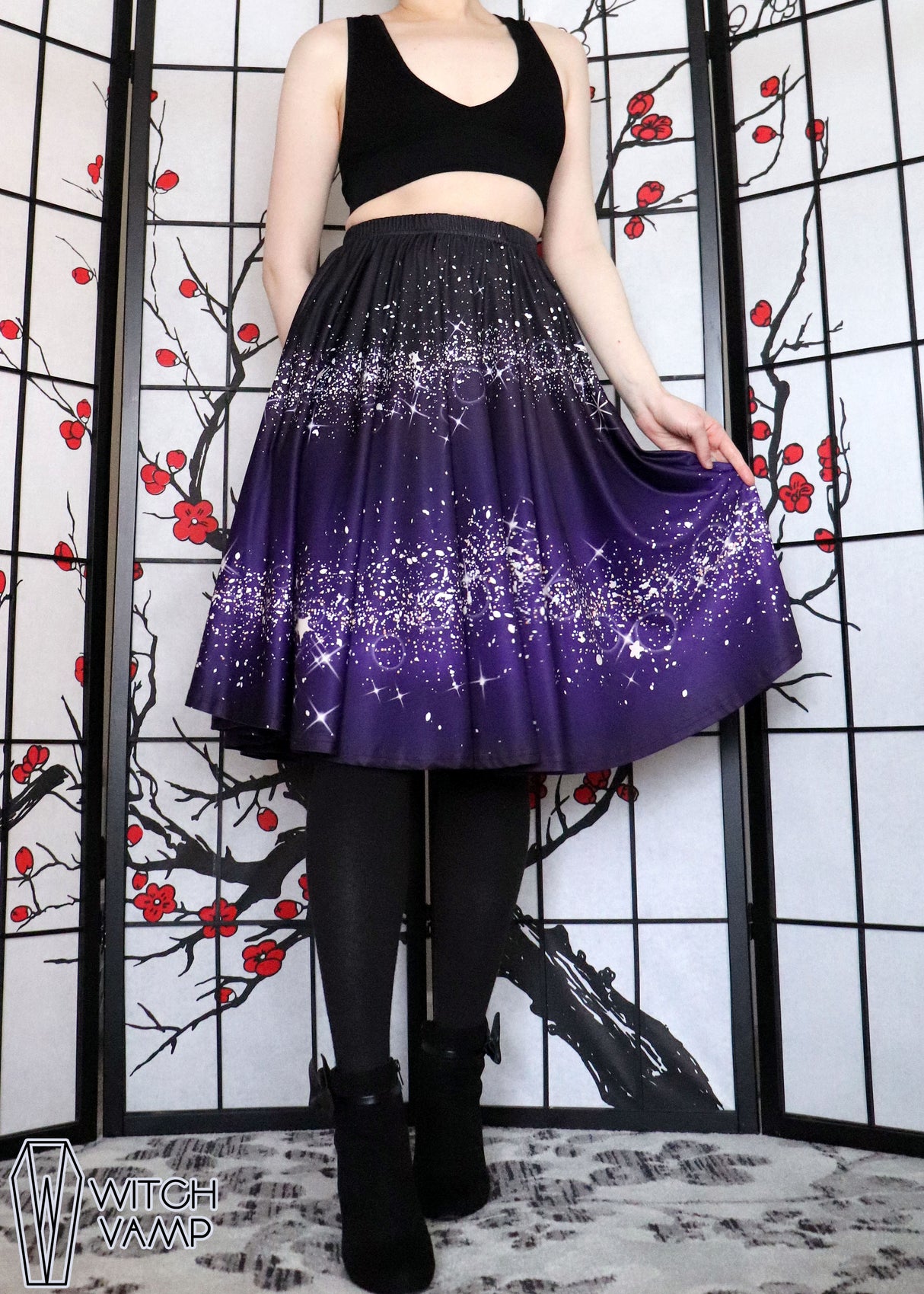 Star Dust Midi Skirt With Pockets