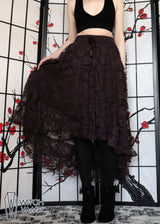 Chocolate High-Low Lace Skirt