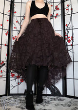 Chocolate High-Low Lace Skirt