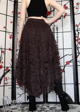 Chocolate High-Low Lace Skirt