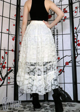 Ivory High-Low Lace Skirt