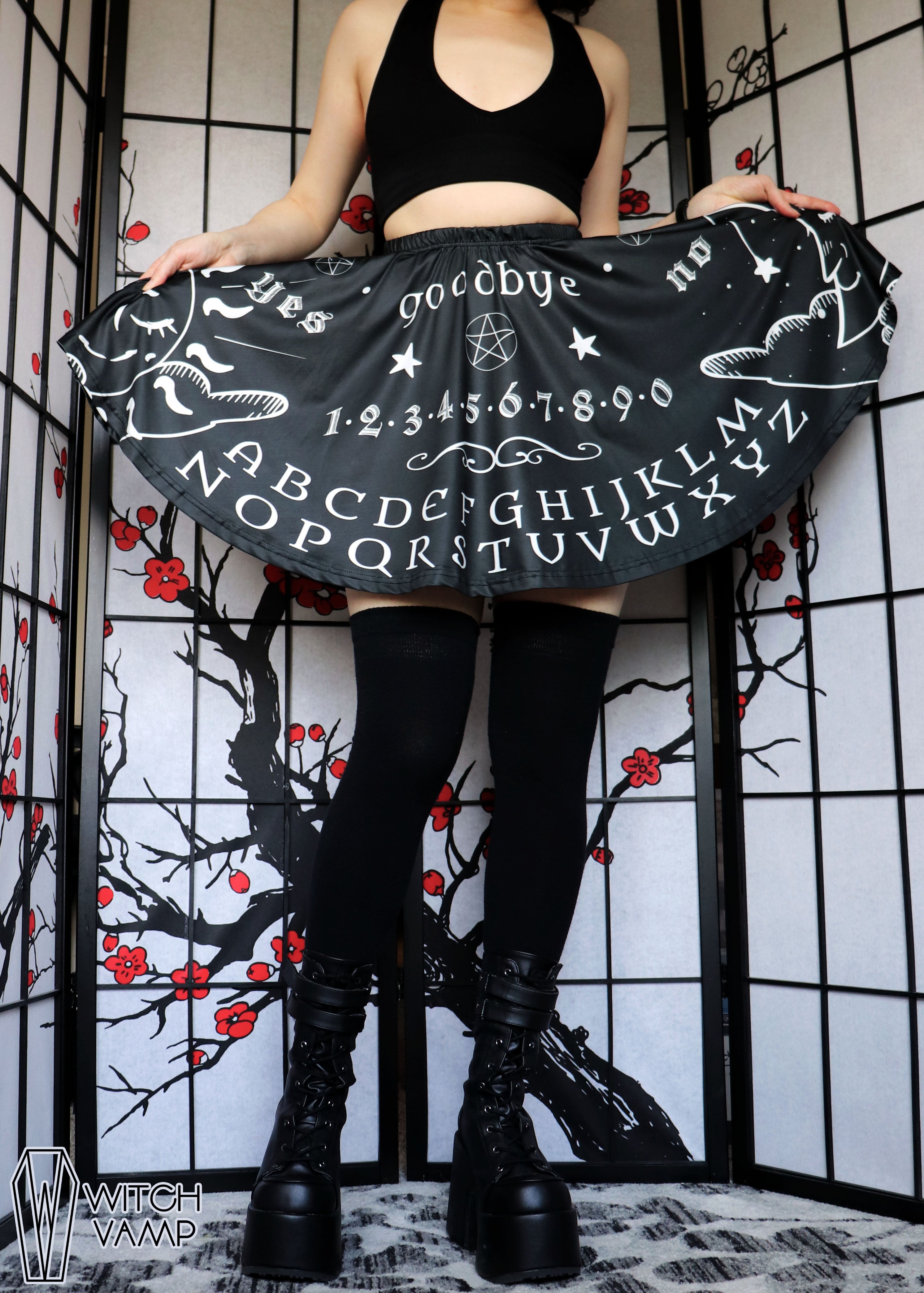 超希少　 Board Skirt Ouija Board Skater Skirt With Pockets (D Size Only) – Witch Vamp