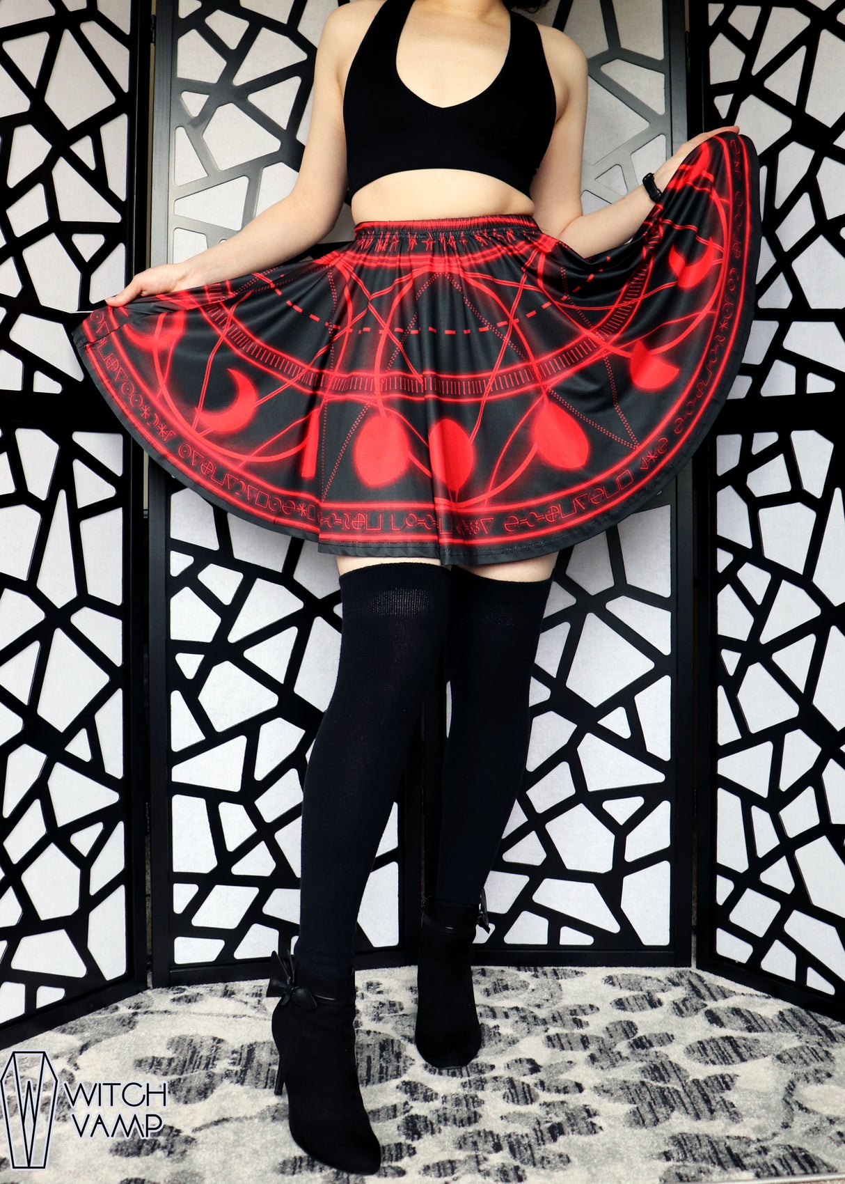 Demon Summoning Skater Skirt With Pockets