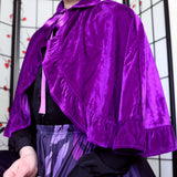 Purple Velvet Ruffle Cape