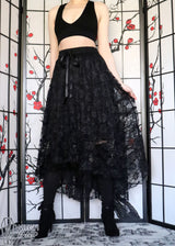 Black High-Low Lace Skirt