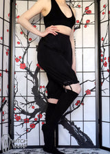 Black Crepe Long Bloomers